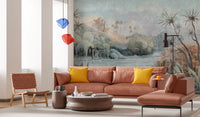 Misty Oasis Fresco Wall Mural