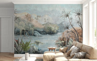 Misty Oasis Fresco Wall Mural
