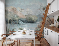 Misty Oasis Fresco Wall Mural