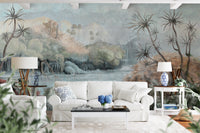 Misty Oasis Fresco Wall Mural