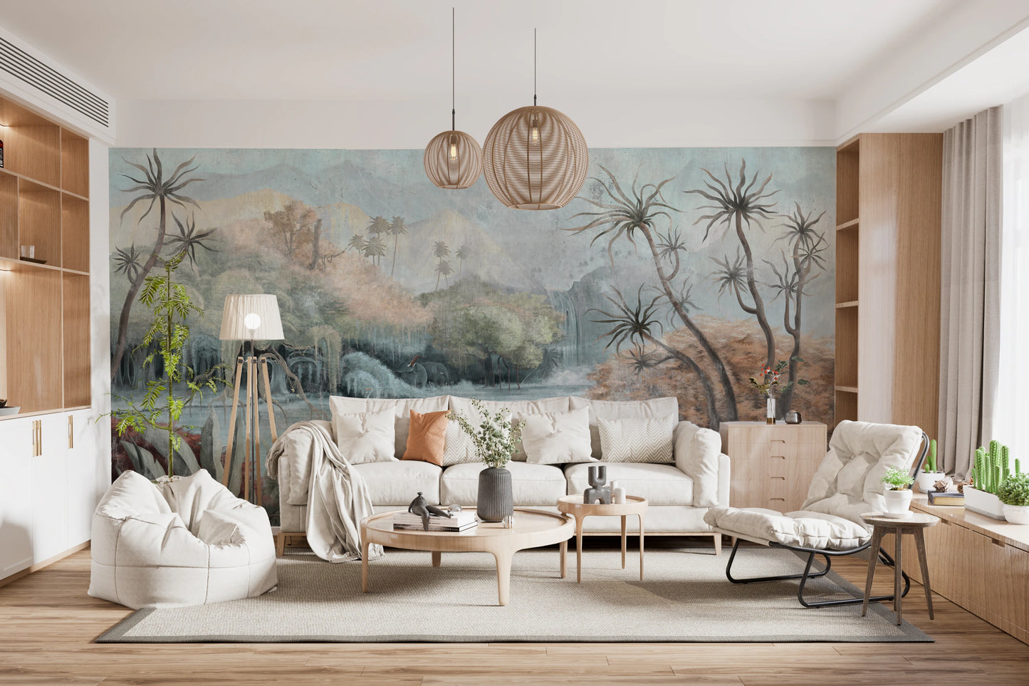 Misty Oasis Fresco Wall Mural