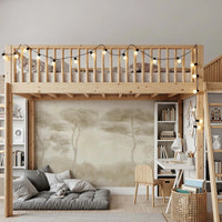 Serene Sepia Pines Wall Mural