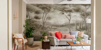 Whispering Pines Lake Mist Wall Mural