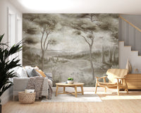Whispering Pines Lake Mist Wall Mural