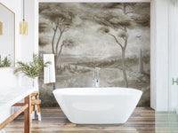 Whispering Pines Lake Mist Wall Mural