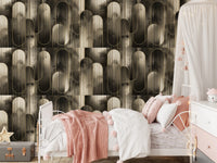 Luxe Metallic Palm Arches Wallpaper⁠