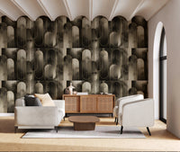 Luxe Metallic Palm Arches Wallpaper⁠