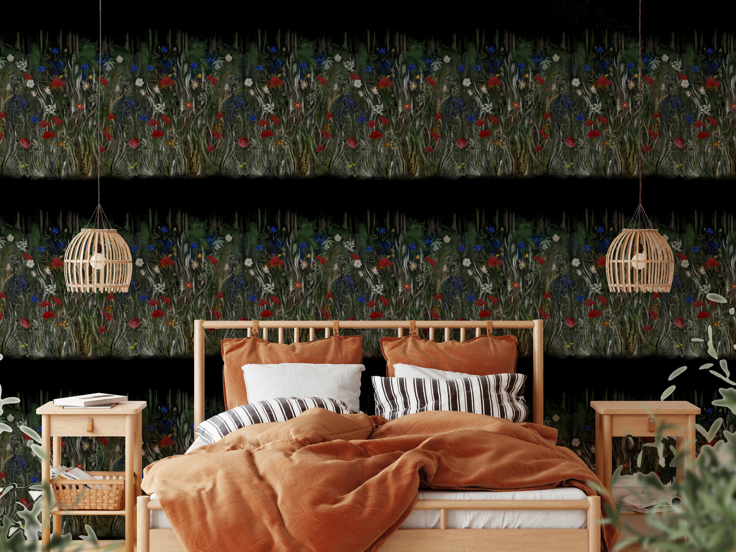 Nocturnal Meadow Bloom Wallpaper⁠