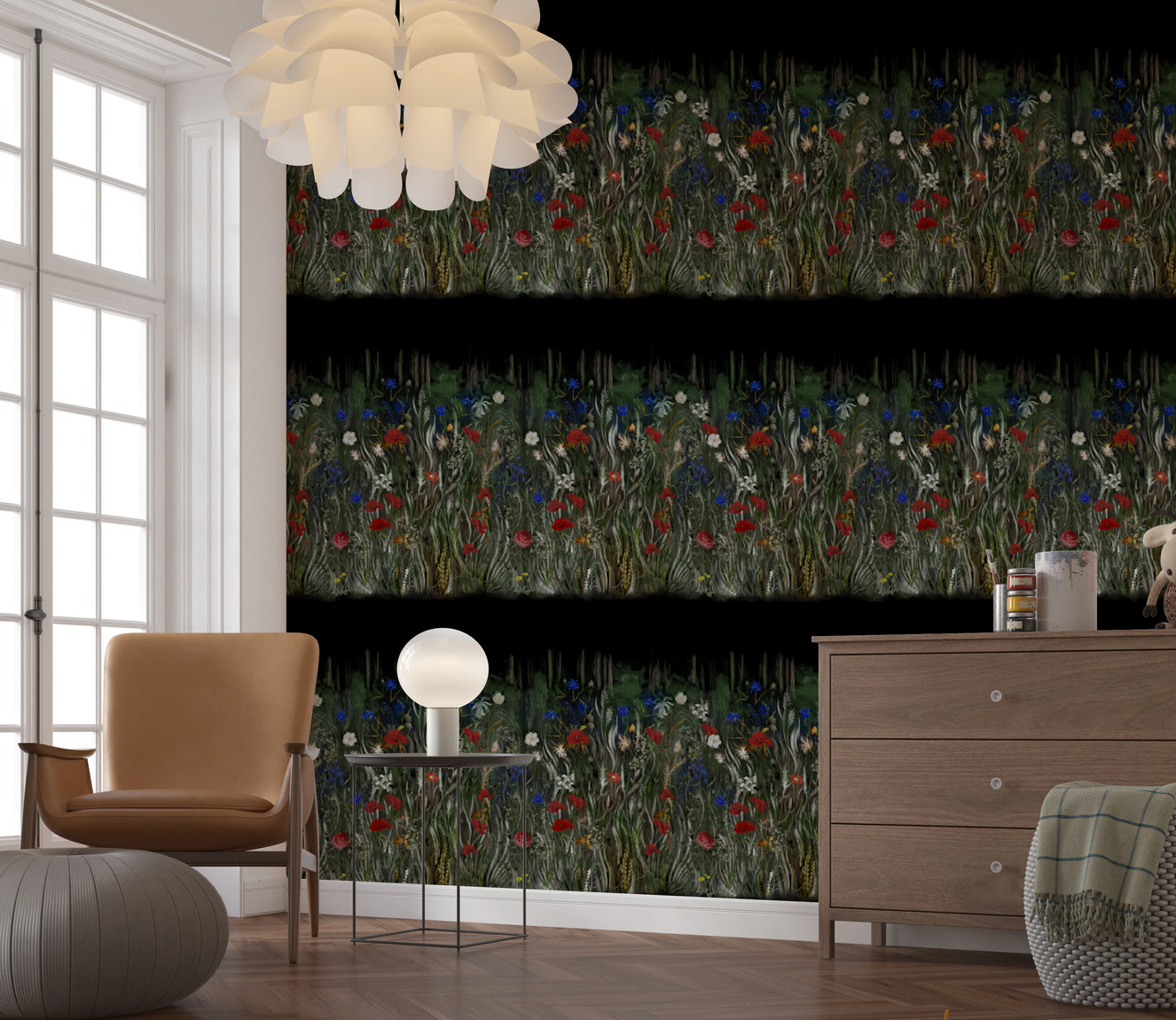 Nocturnal Meadow Bloom Wallpaper⁠