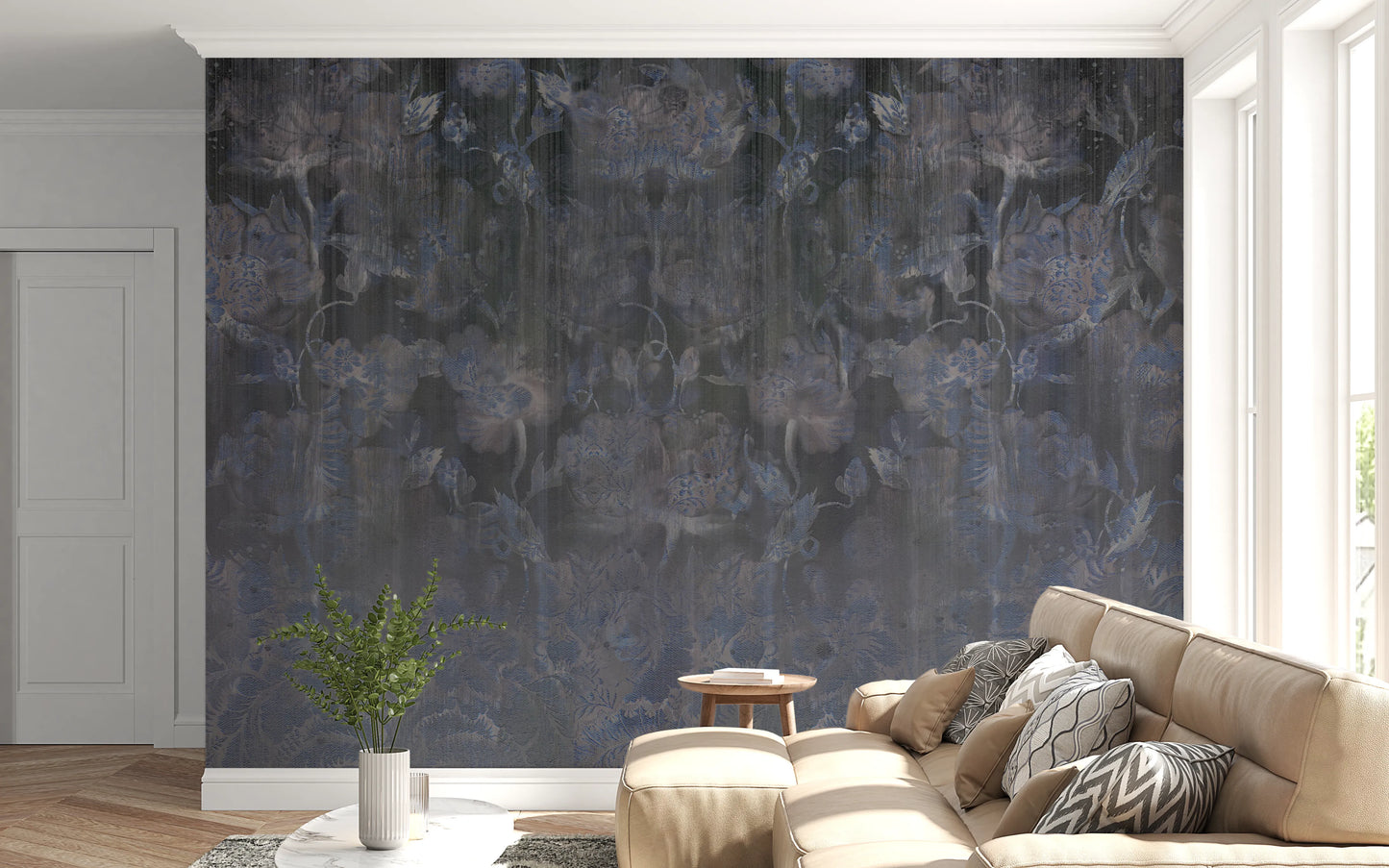 Midnight Damask Tapestry Wall Mural
