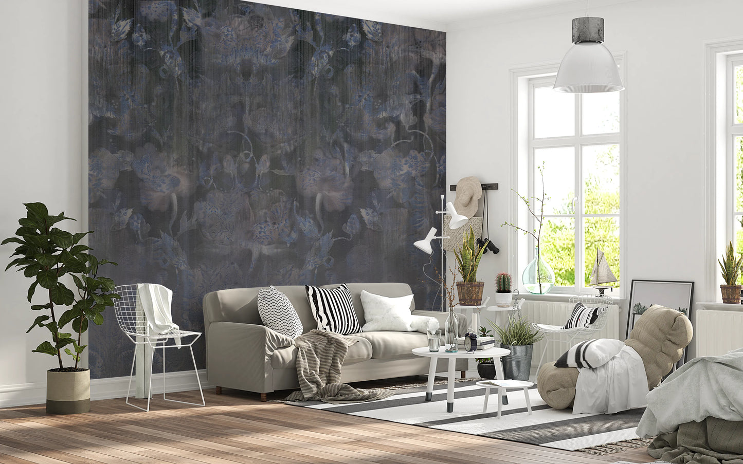 Midnight Damask Tapestry Wall Mural