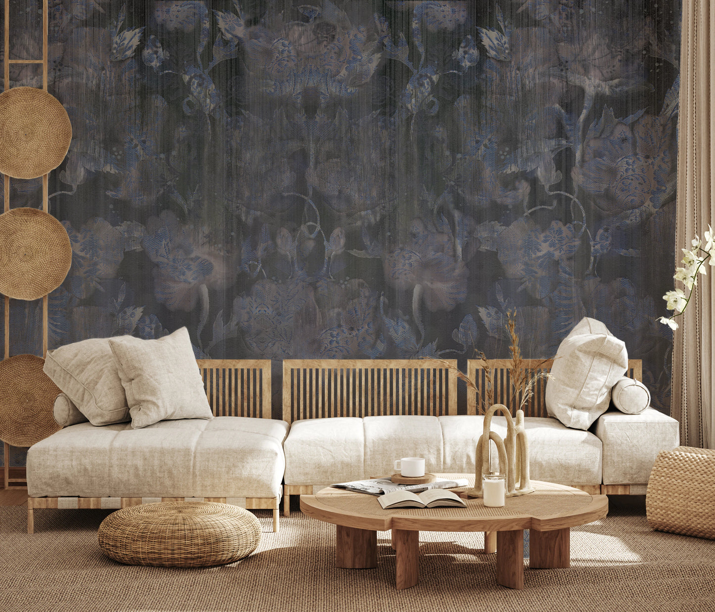 Midnight Damask Tapestry Wall Mural