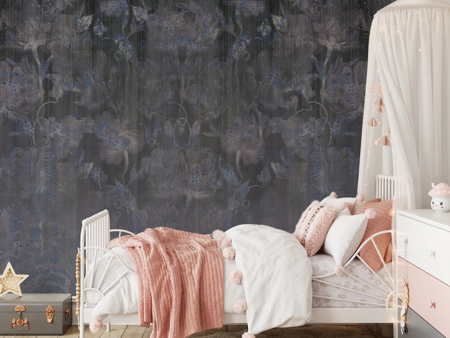 Midnight Damask Tapestry Wall Mural