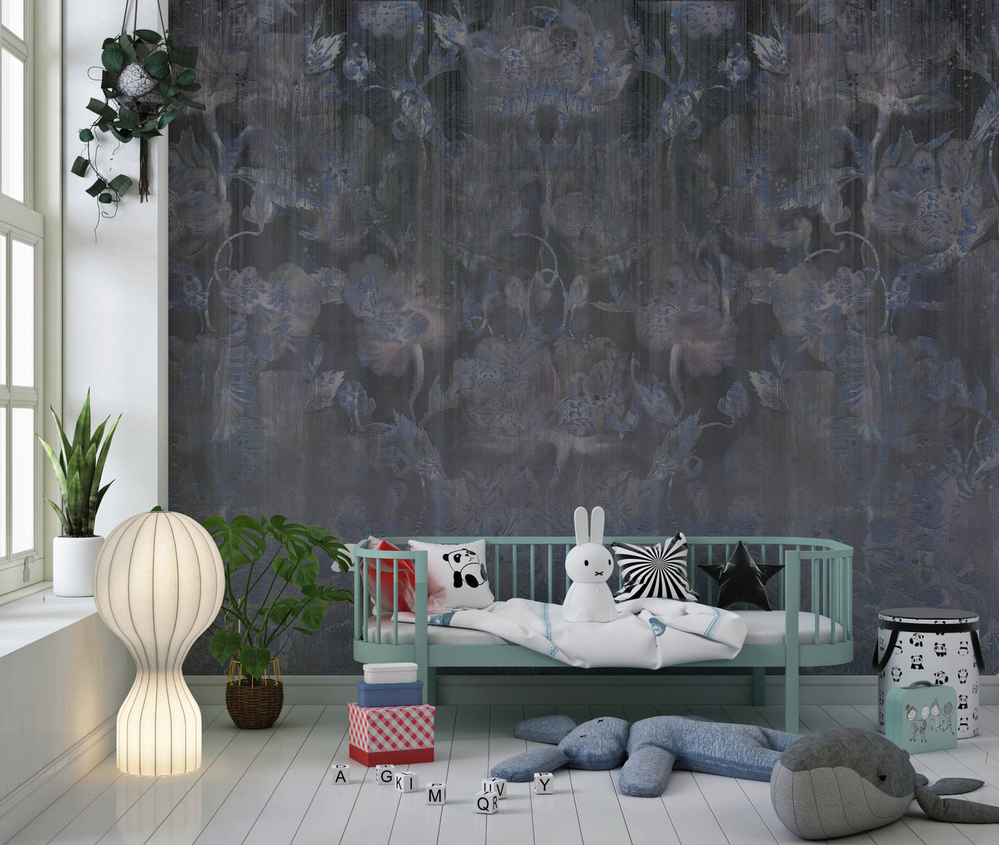 Midnight Damask Tapestry Wall Mural