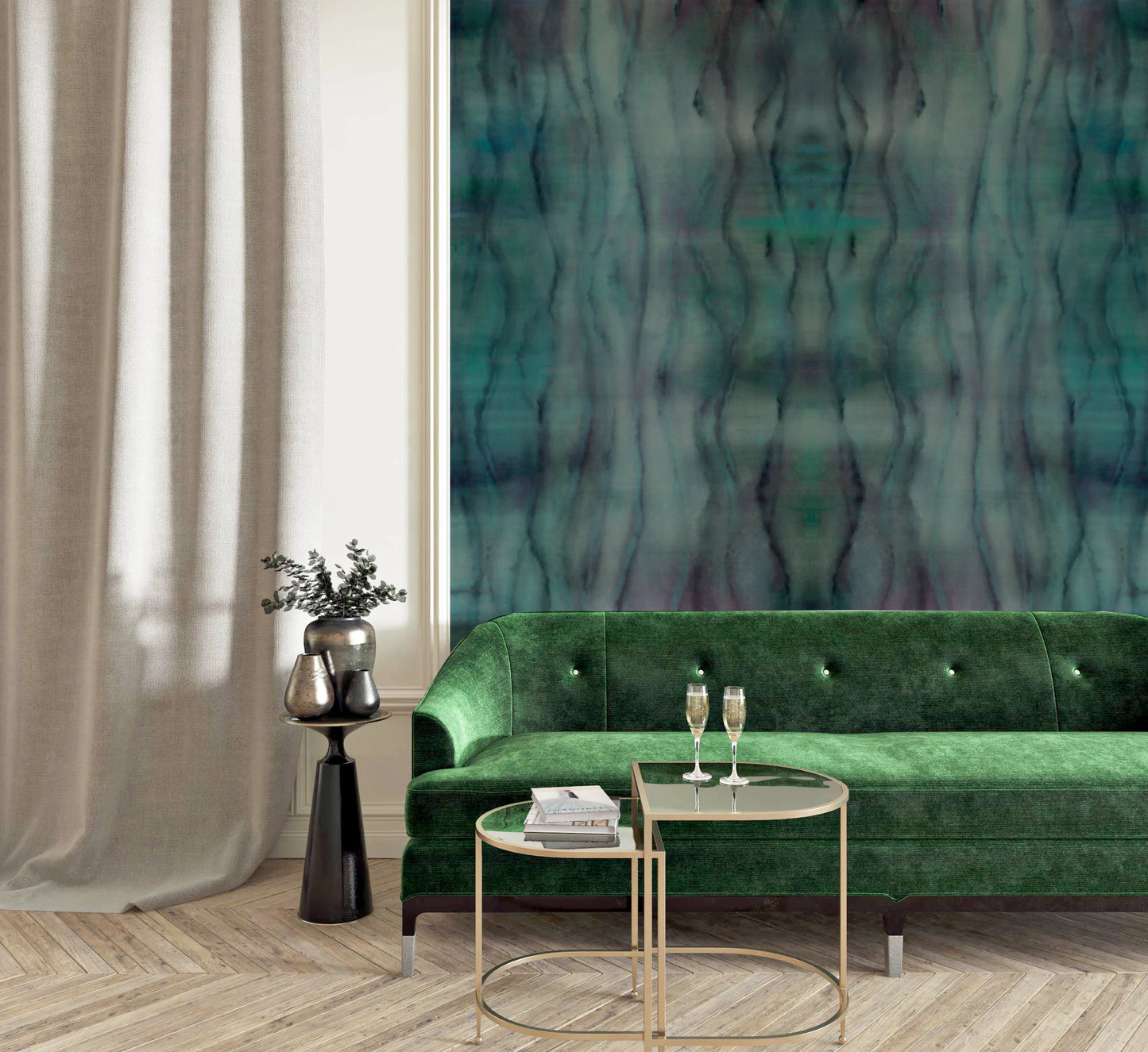 Mystic Waves Watercolor Wall Mural