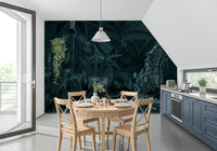 Midnight Jungle Ruins with Wild Tiger Wall Mural