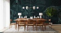 Midnight Jungle Ruins with Wild Tiger Wall Mural