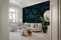 Midnight Jungle Ruins with Wild Tiger Wall Mural