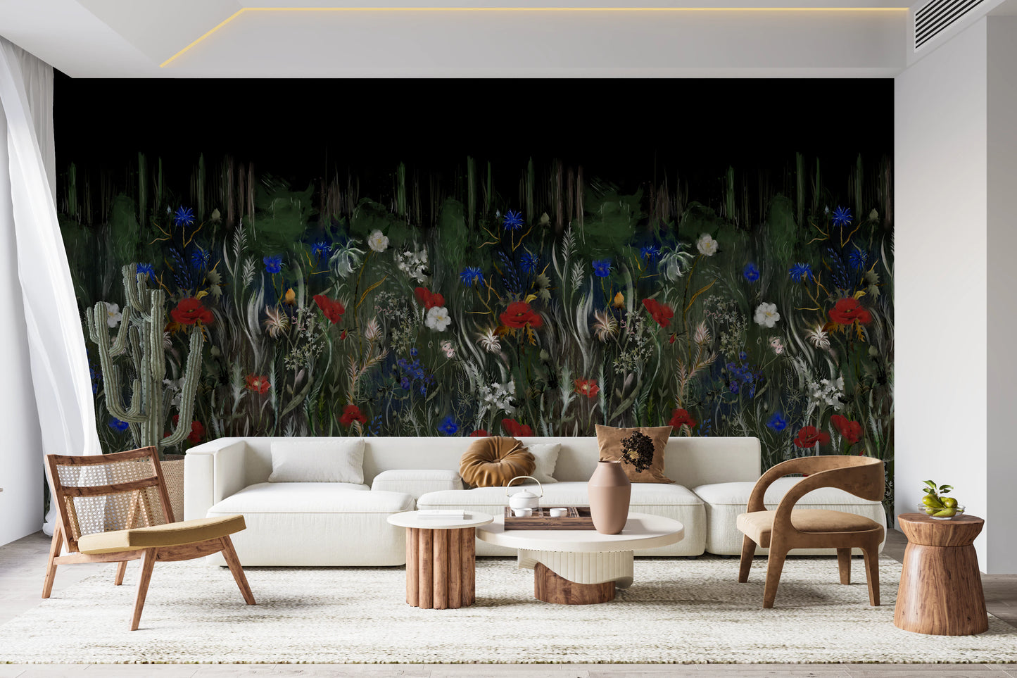 Nocturnal Meadow Bloom Wall Mural