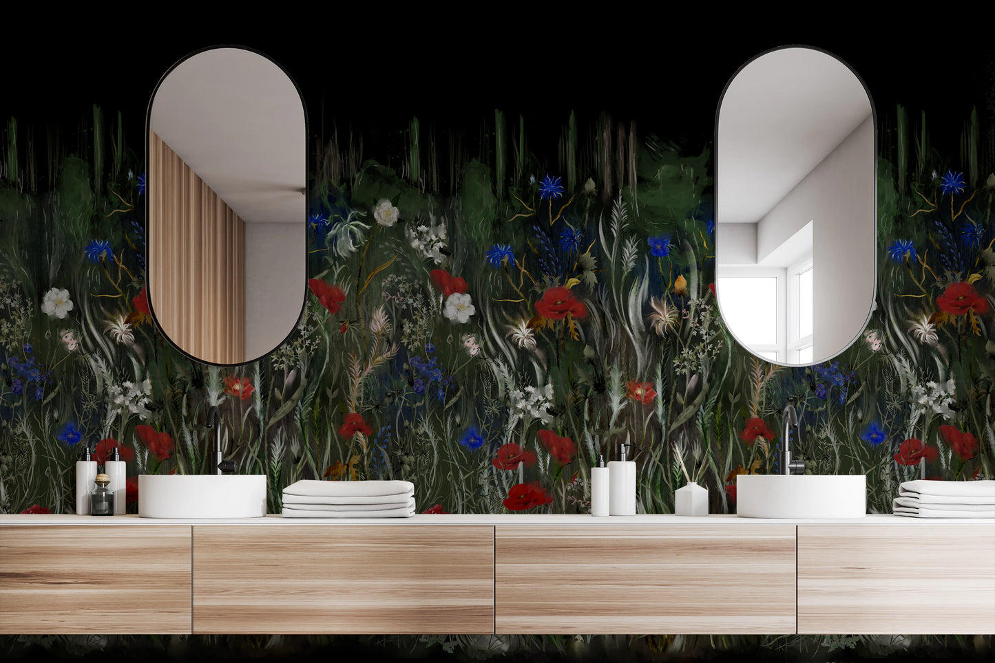 Nocturnal Meadow Bloom Wall Mural