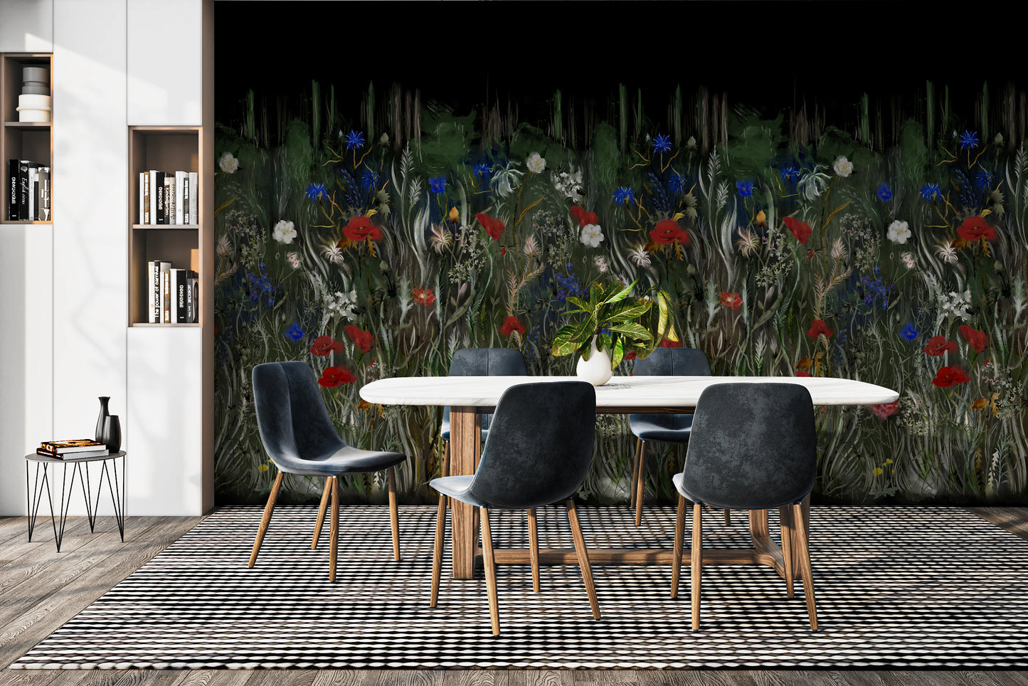 Nocturnal Meadow Bloom Wall Mural