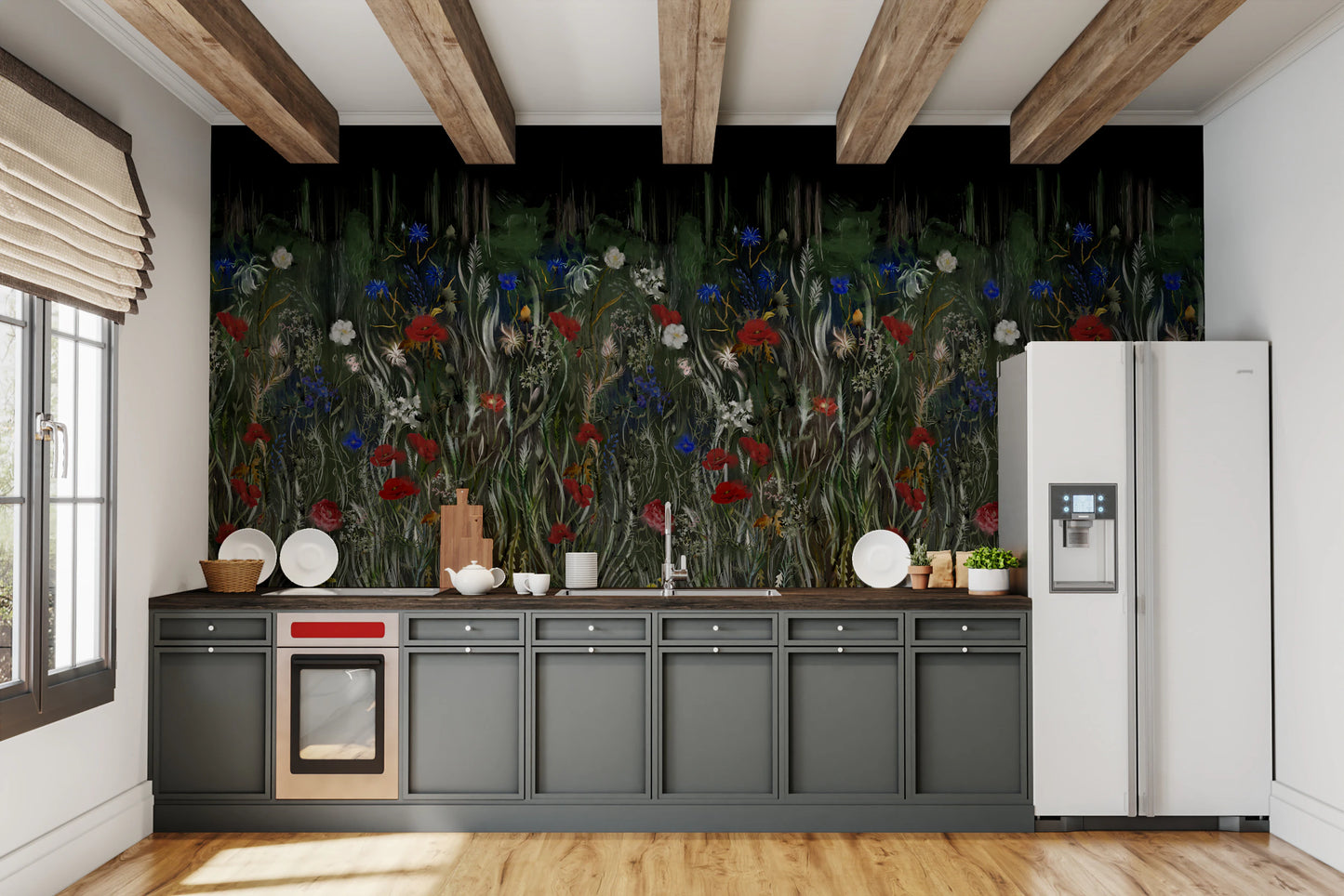 Nocturnal Meadow Bloom Wall Mural