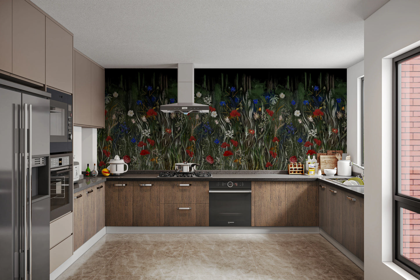 Nocturnal Meadow Bloom Wall Mural