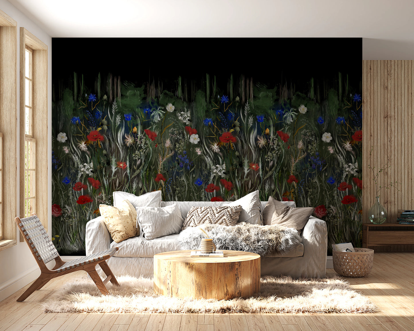 Nocturnal Meadow Bloom Wall Mural