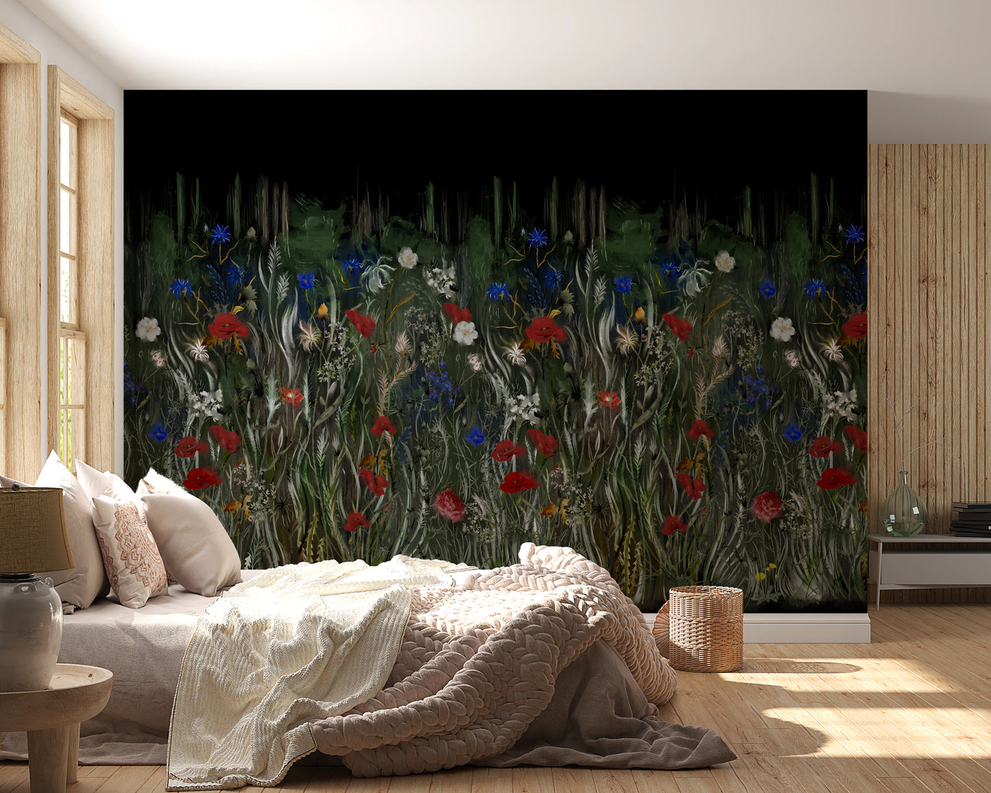 Nocturnal Meadow Bloom Wall Mural