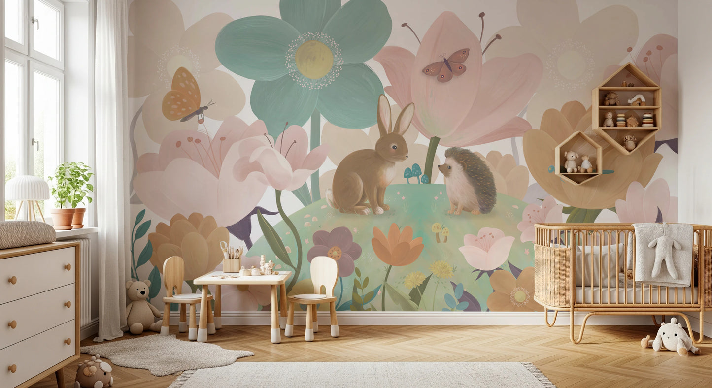 Enchanted Garden Friends Mural Wallpaper Wall Mural