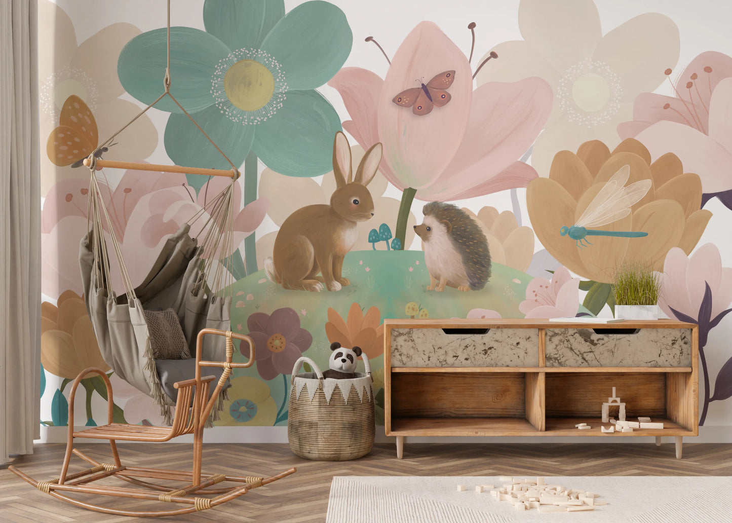 Enchanted Garden Friends Mural Wallpaper Wall Mural