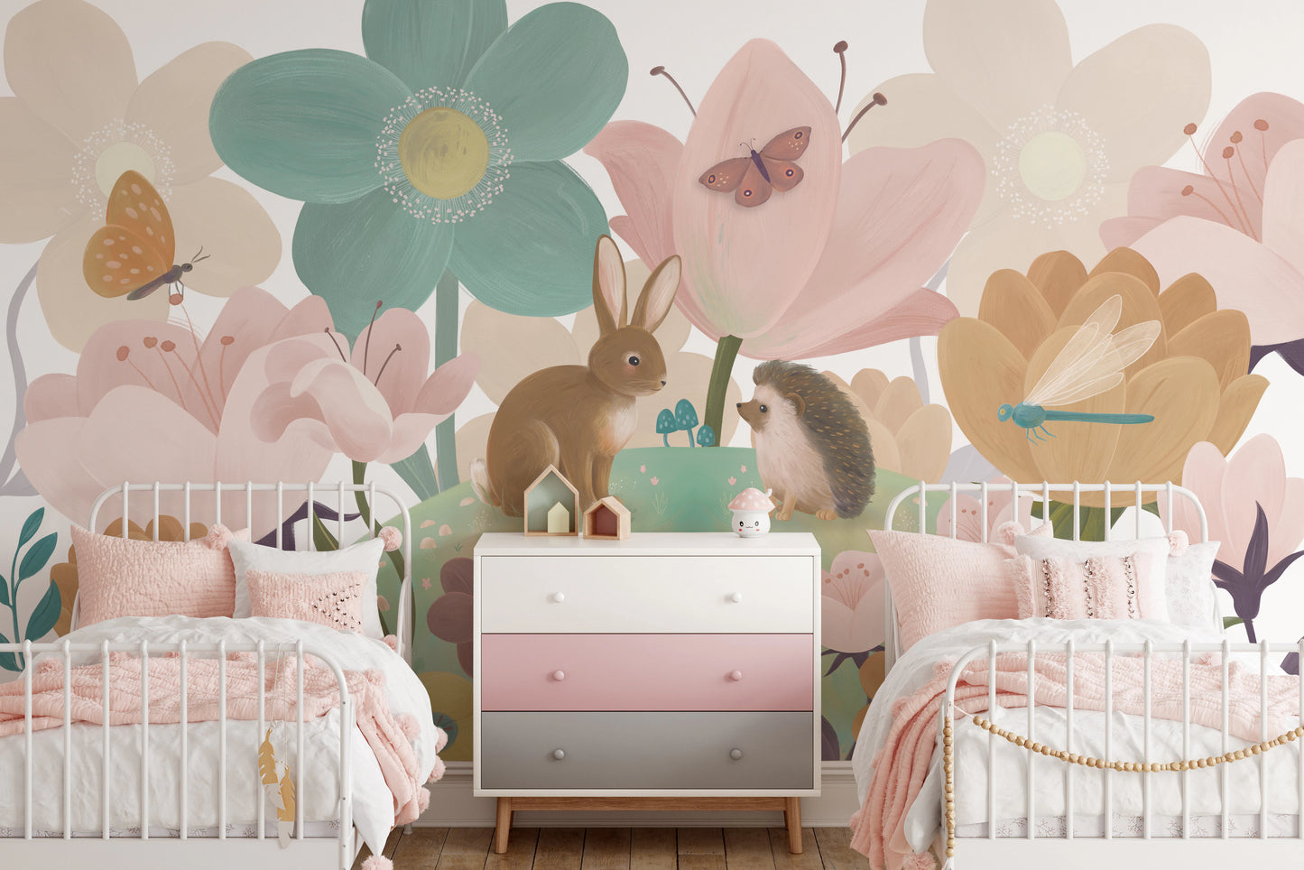 Enchanted Garden Friends Mural Wallpaper Wall Mural