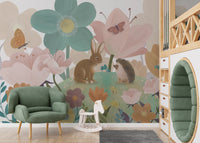 Enchanted Garden Friends Mural Wallpaper Wall Mural