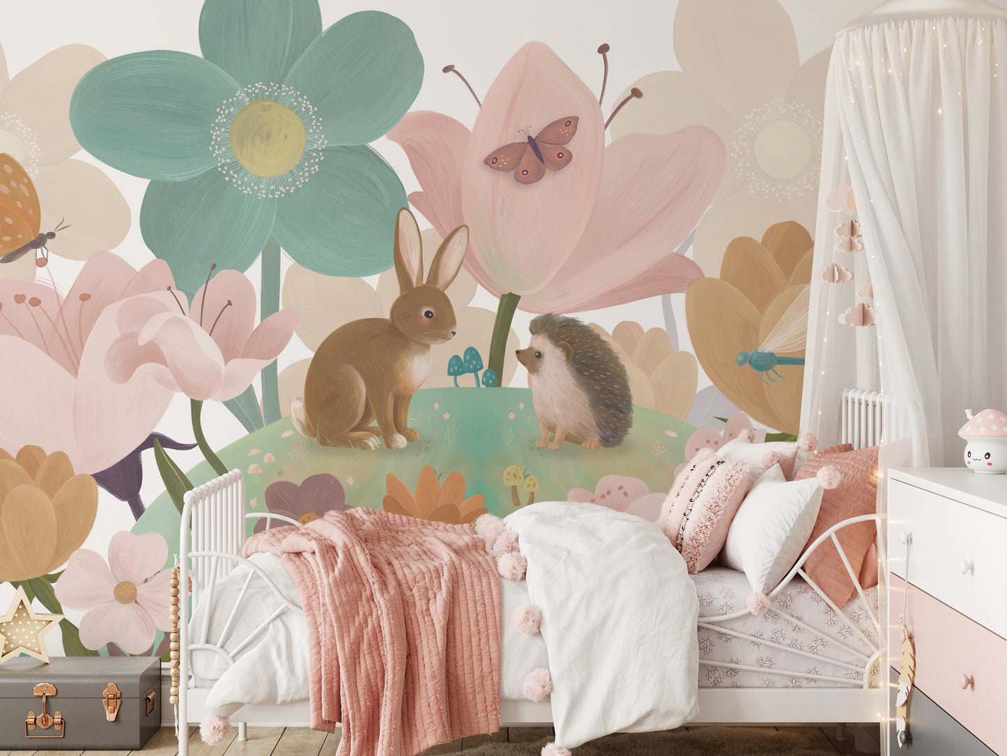 Enchanted Garden Friends Mural Wallpaper Wall Mural