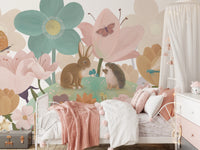 Enchanted Garden Friends Mural Wallpaper Wall Mural