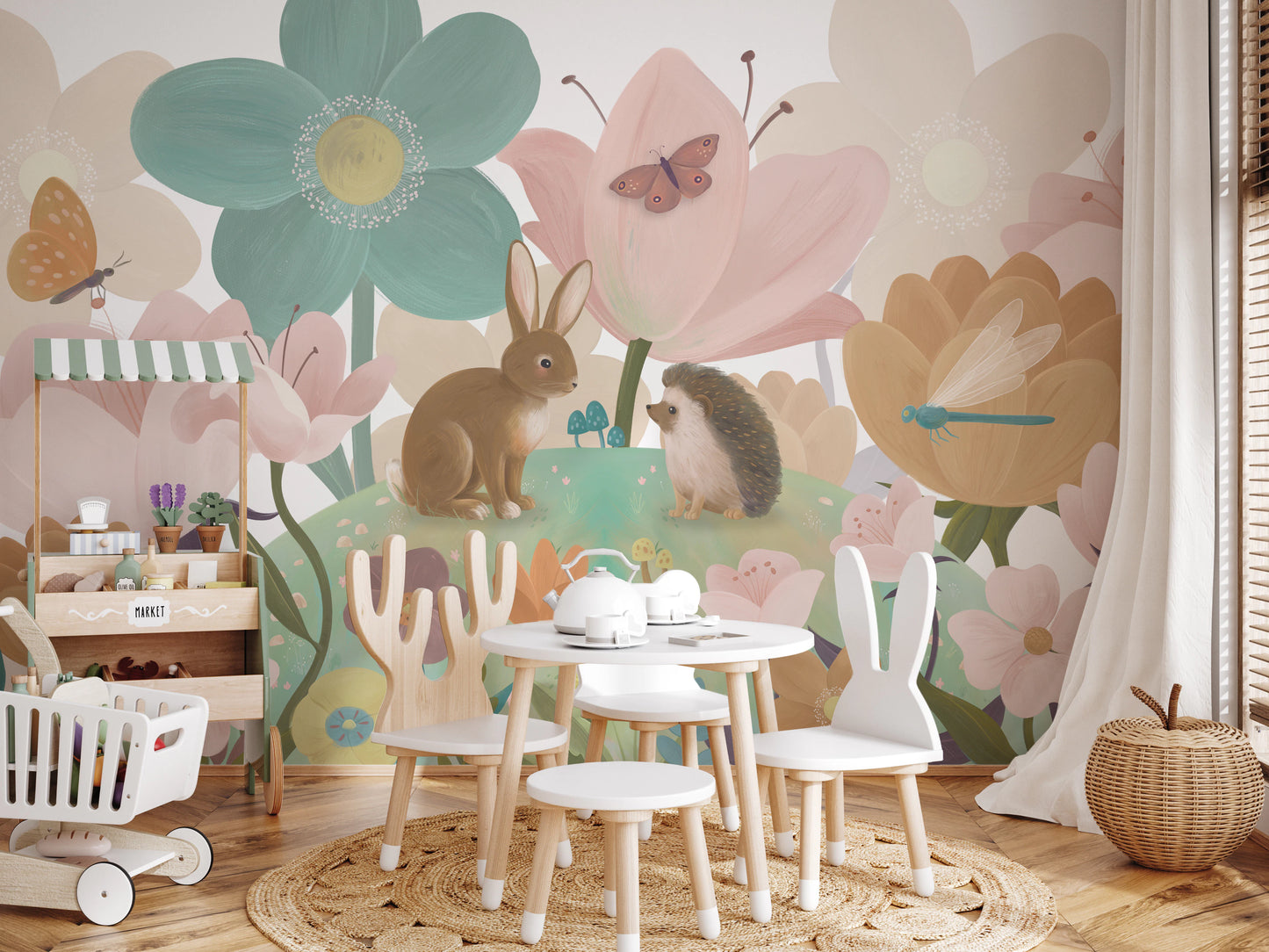 Enchanted Garden Friends Mural Wallpaper Wall Mural