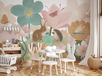 Enchanted Garden Friends Mural Wallpaper Wall Mural