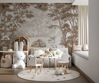 Enchanted Woodland Animal Forest Scene Wall Mural