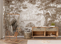 Enchanted Woodland Animal Forest Scene Wall Mural