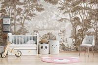 Enchanted Woodland Animal Forest Scene Wall Mural