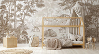 Enchanted Woodland Animal Forest Scene Wall Mural