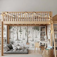 Whimsical Forest Friends Watercolor Wall Mural Wall Mural