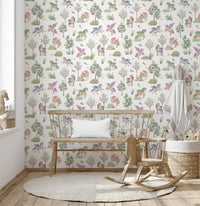 Enchanted Unicorn Woodland Garden Seamless Wallpaper Wallpaper⁠