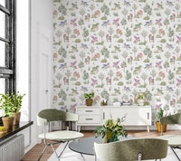 Enchanted Unicorn Woodland Garden Seamless Wallpaper Wallpaper⁠