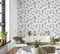 Whimsical Unicorn and Butterfly Woodland Pattern Wallpaper⁠