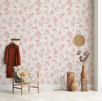 Magical Unicorn Forest Blush Pink Wallpaper Wallpaper⁠