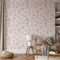 Magical Unicorn Forest Blush Pink Wallpaper Wallpaper⁠