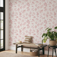 Magical Unicorn Forest Blush Pink Wallpaper Wallpaper⁠