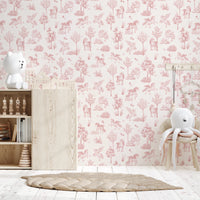 Magical Unicorn Forest Blush Pink Wallpaper Wallpaper⁠