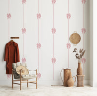 Delicate Pink Ribbon Vertical Stripe Wallpaper Wallpaper⁠